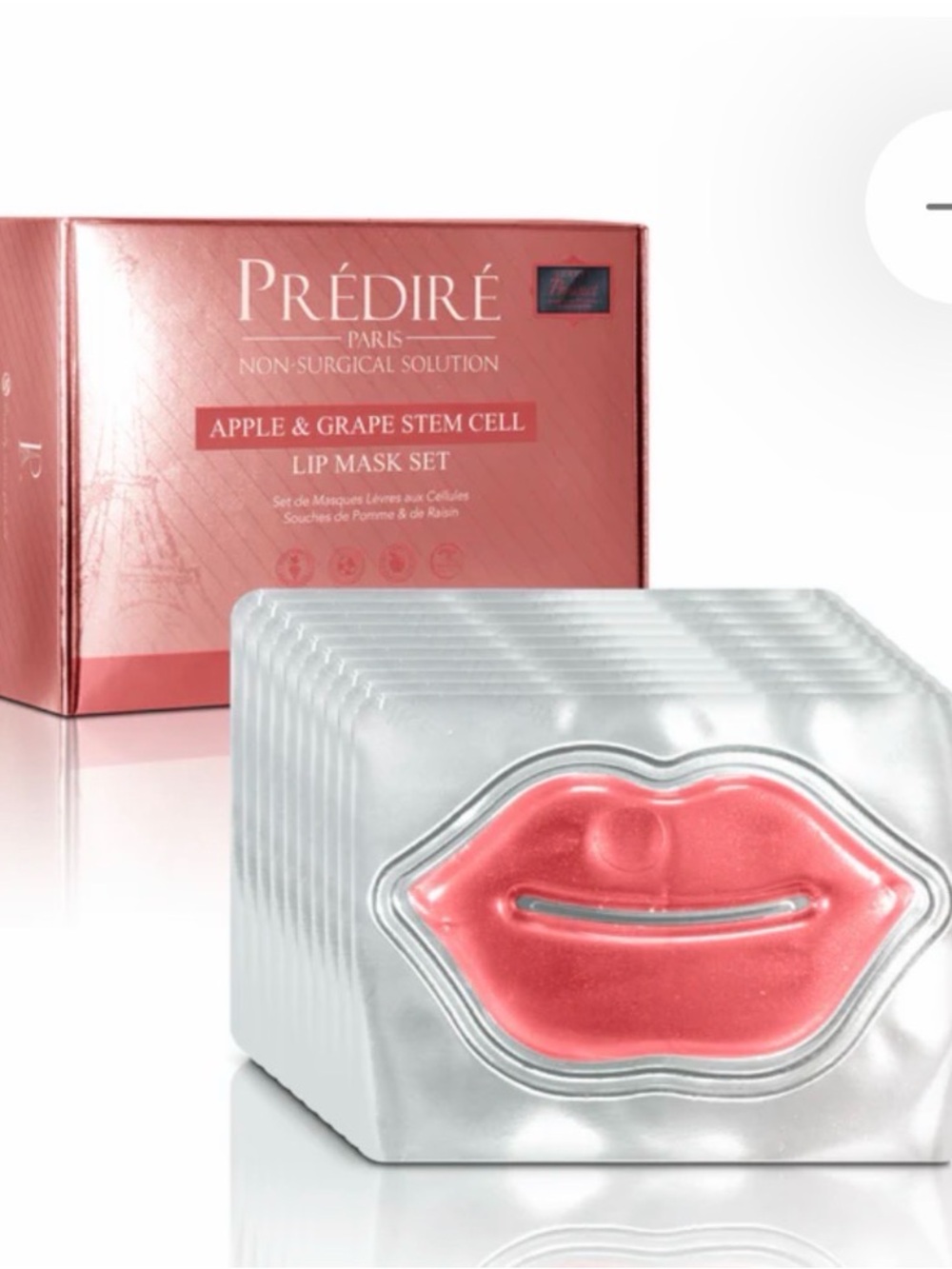Apple & Grape Stem Cell Lip Mask Set - Pink. Pkg of 10.